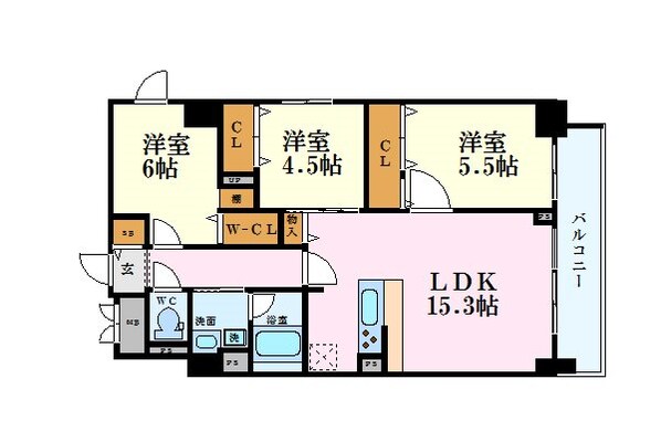 ル・マージュ新町の物件間取画像